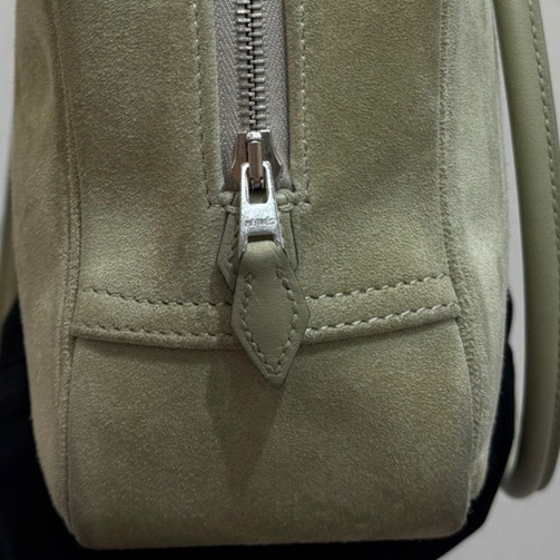 Hermes 愛馬仕 mini plume小羽毛麂皮灰拼皮手袋-7