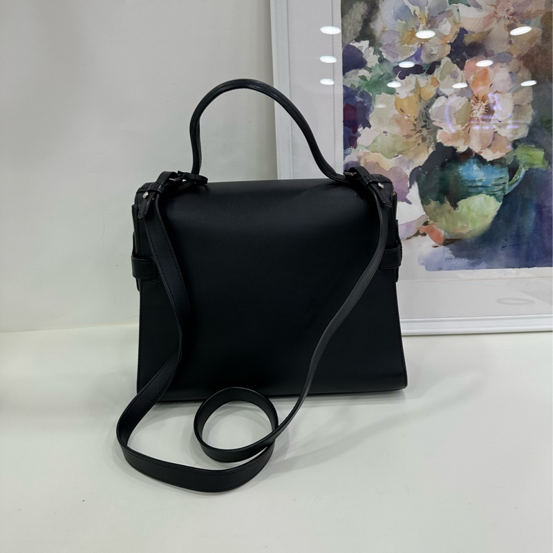 DELVAUX德爾沃Tempete黑銀手提單肩斜背包 尺寸:27.5*10*21-6