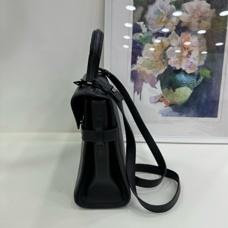 DELVAUX德爾沃Tempete黑銀手提單肩斜背包 尺寸:27.5*10*21-7