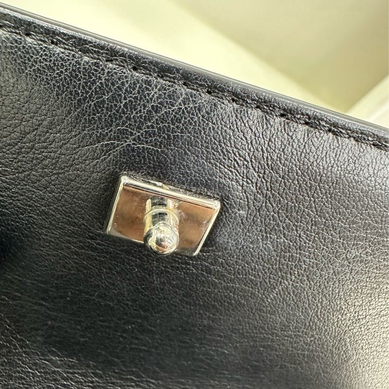 DELVAUX德爾沃Tempete黑銀手提單肩斜背包 尺寸:27.5*10*21-14