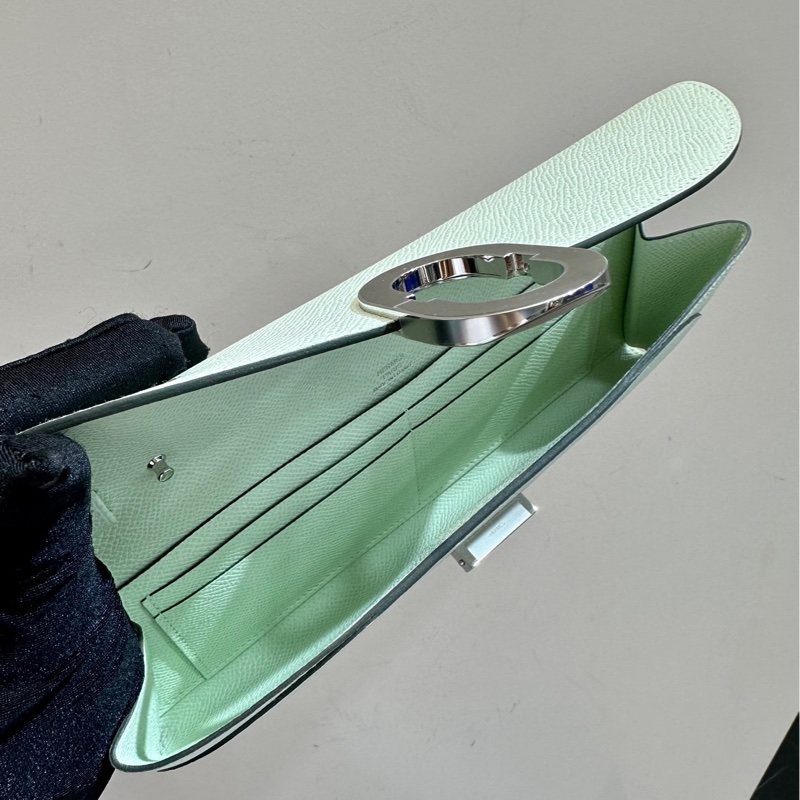 愛馬仕 Hermes Constance to go 23年新款 氣泡綠銀扣斜挎包 手拎包-3