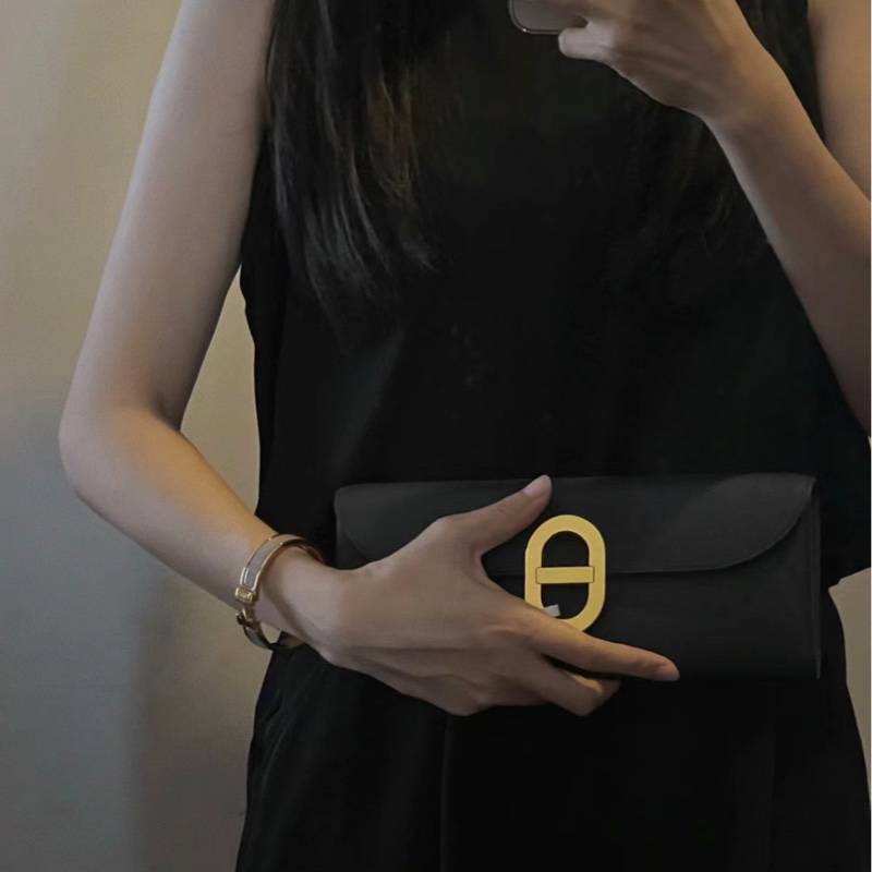 愛馬仕 Hermes Constance to go 藏藍色金扣手拎包 斜挎包-5