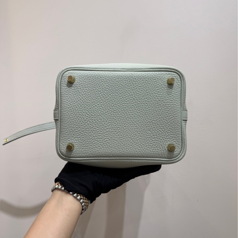 愛馬仕Hermes  picotin18 菜籃子 冰晶灰金扣手袋-5