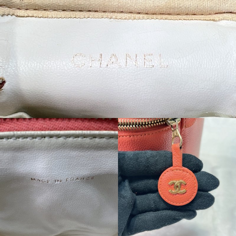 CHANEL 粉橘魚子醬手提化妝箱-5