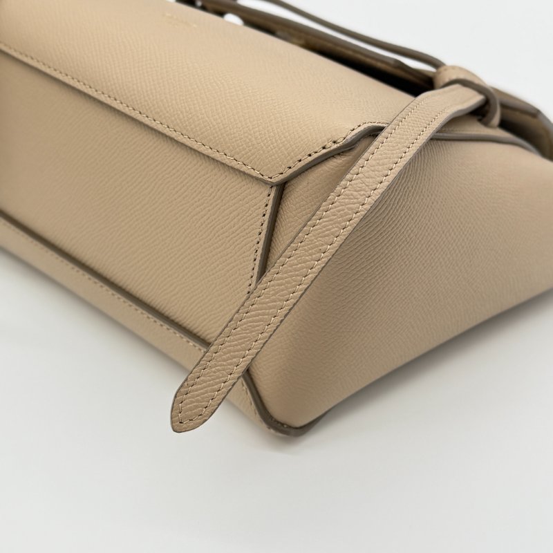 CELINE 思琳 奶茶色 駝色 小牛皮 BELT NANO 手袋 鯰魚包 防塵袋-5