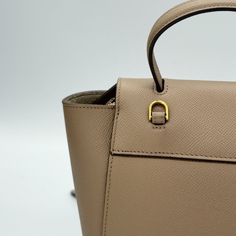 CELINE 思琳 奶茶色 駝色 小牛皮 BELT NANO 手袋 鯰魚包 防塵袋-9