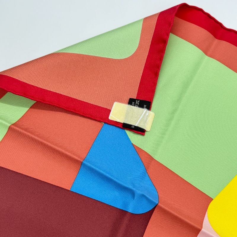 【全新品♥️】HERMES 愛馬仕 La Serpentine de Pierre Charpin 幾何復古 手繪馬 45cm 絲巾 領巾-2