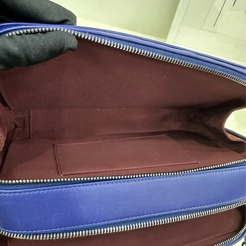 Chanel/香奈兒藍色雙層中相機包單肩包斜挎包~20開-9