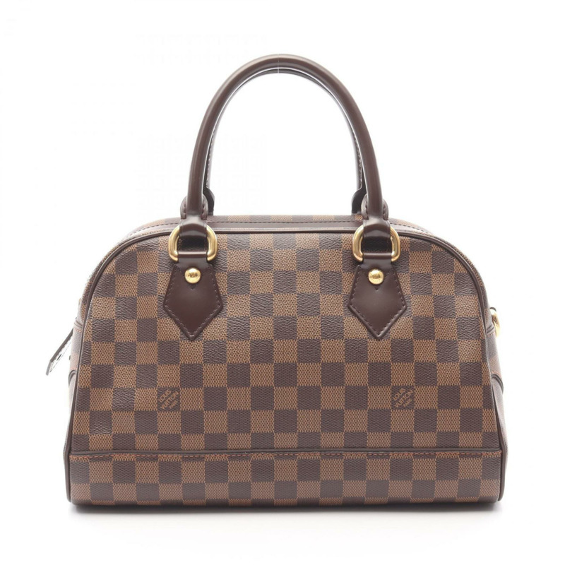 Louis Vuitton Duomo 手提包，塗層帆布，皮革，Damier，女款，棕色，N60008-0