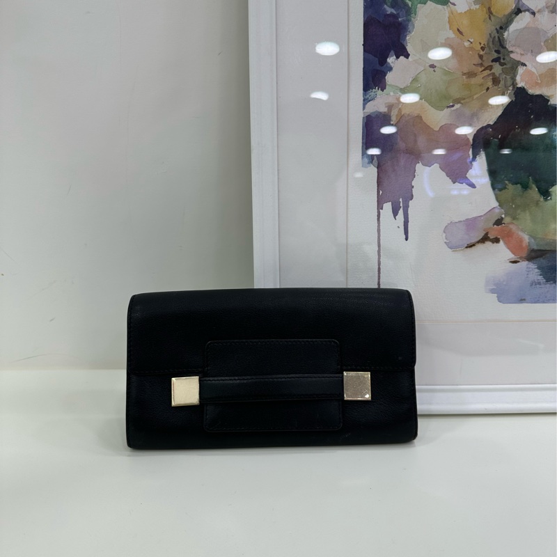 Delvaux德爾沃 mademe 黑色長版錢包 尺寸19×10cm-1