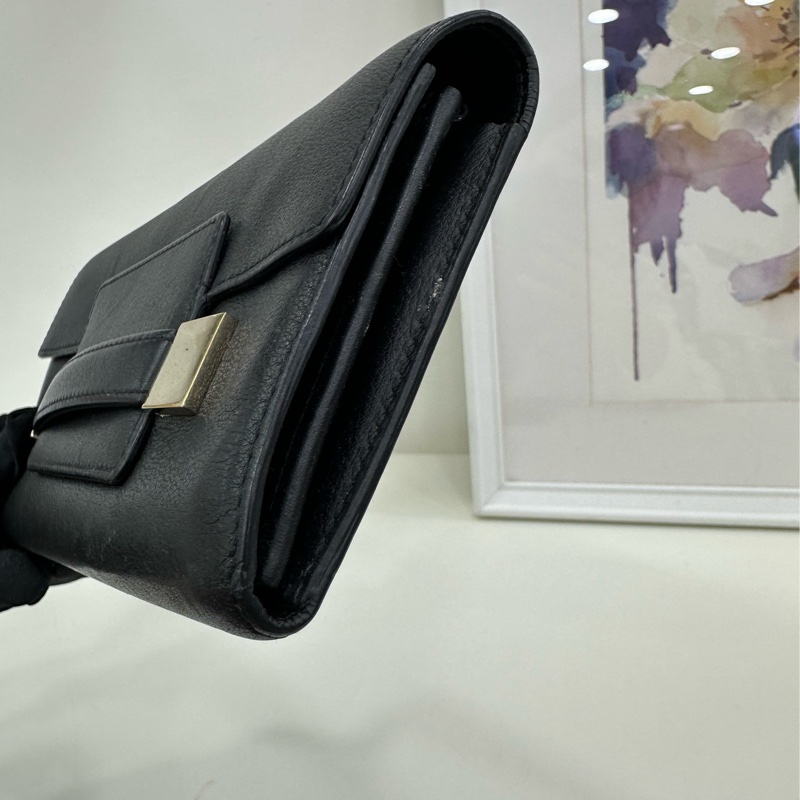 Delvaux德爾沃 mademe 黑色長版錢包 尺寸19×10cm-3