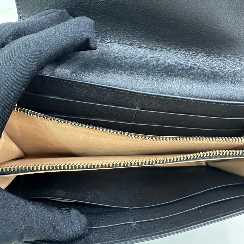 Delvaux德爾沃 mademe 黑色長版錢包 尺寸19×10cm-7