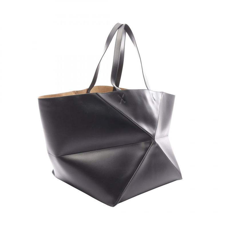 LOEWE 拼圖折疊托特包 B510PFMX011100 皮革黑色全新男款-1