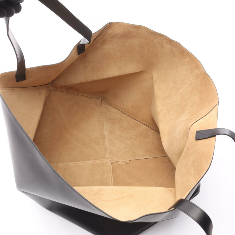 LOEWE 拼圖折疊托特包 B510PFMX011100 皮革黑色全新男款-2