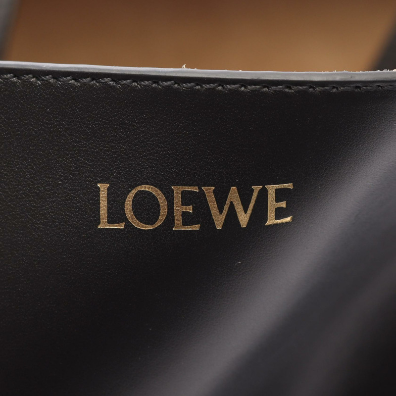 LOEWE 拼圖折疊托特包 B510PFMX011100 皮革黑色全新男款-3