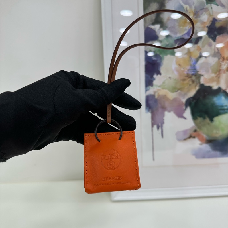 HERMES 愛馬仕 小福袋吊飾 包掛 D刻 閒置-2