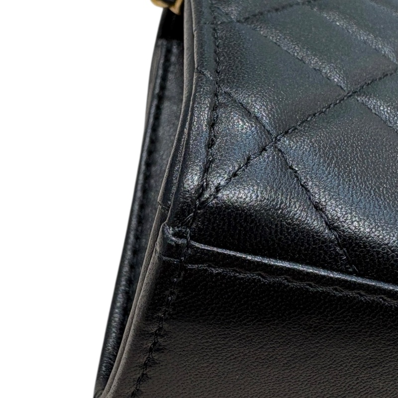 CHANEL 香奈兒 珐瑯手提/肩背包 皮革 黑色 金釦-7