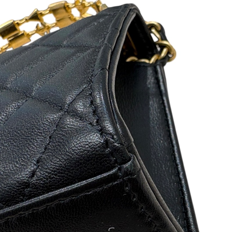 CHANEL 香奈兒 珐瑯手提/肩背包 皮革 黑色 金釦-8