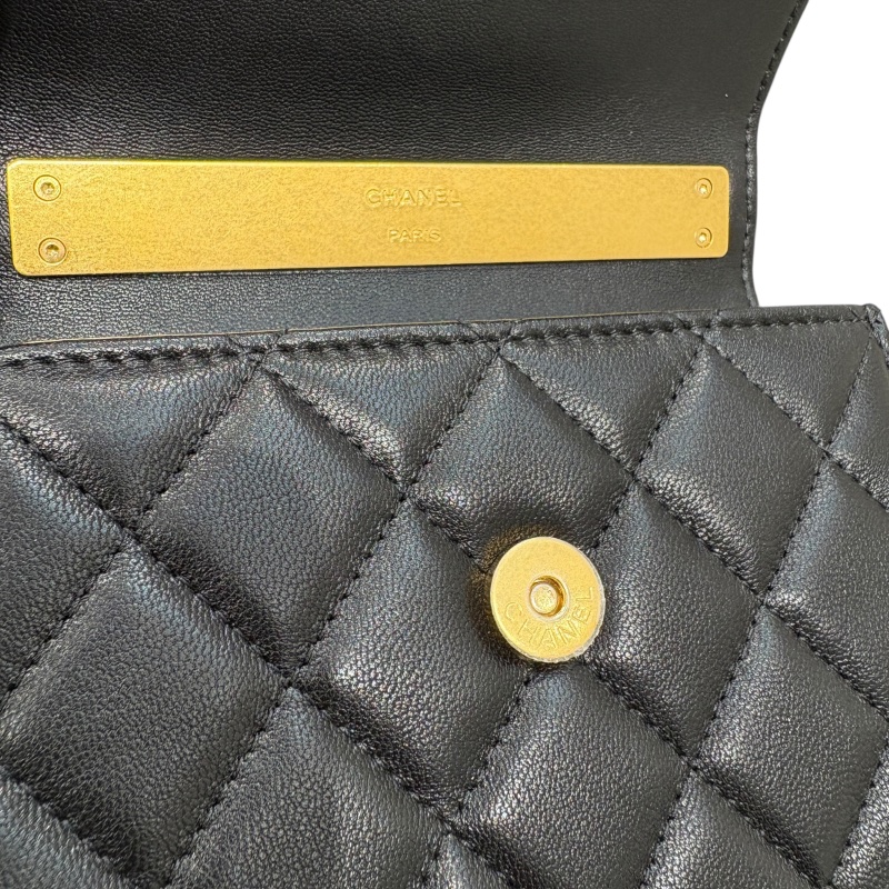 CHANEL 香奈兒 珐瑯手提/肩背包 皮革 黑色 金釦-11