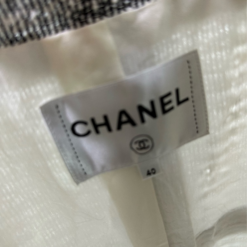 Chanel 香奈兒瀑布系列灰色粗花流蘇外套19b 40碼-2