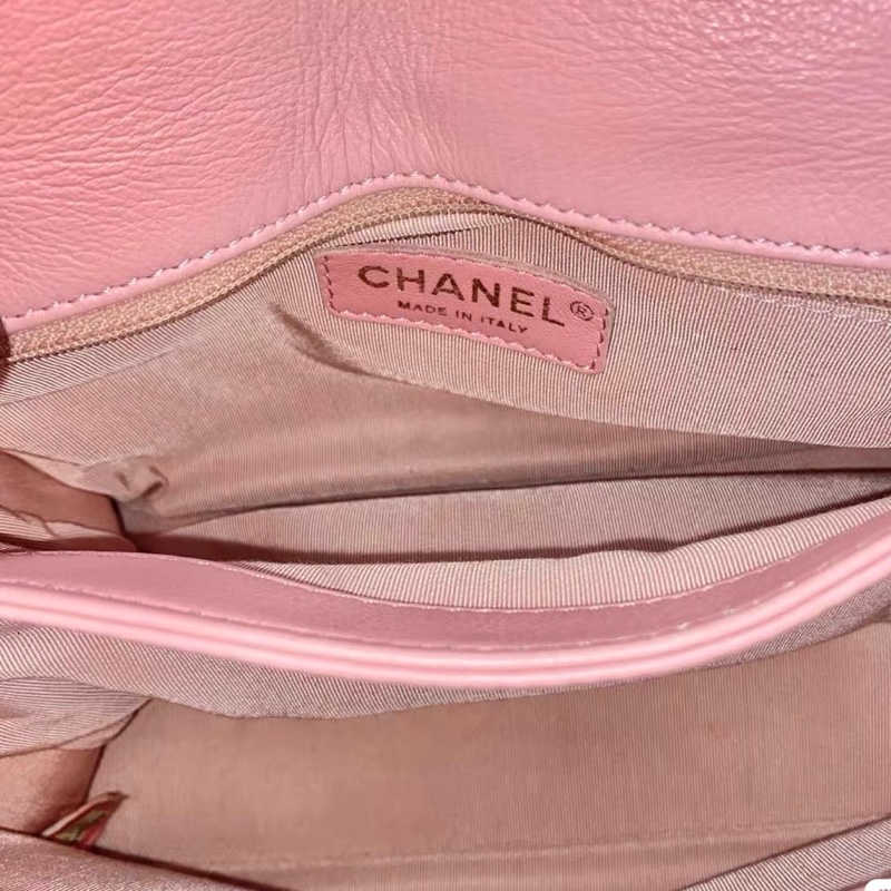 CHANEL 香奈兒 手提包 櫻花粉色 牛皮 尺寸25*17 27開-4