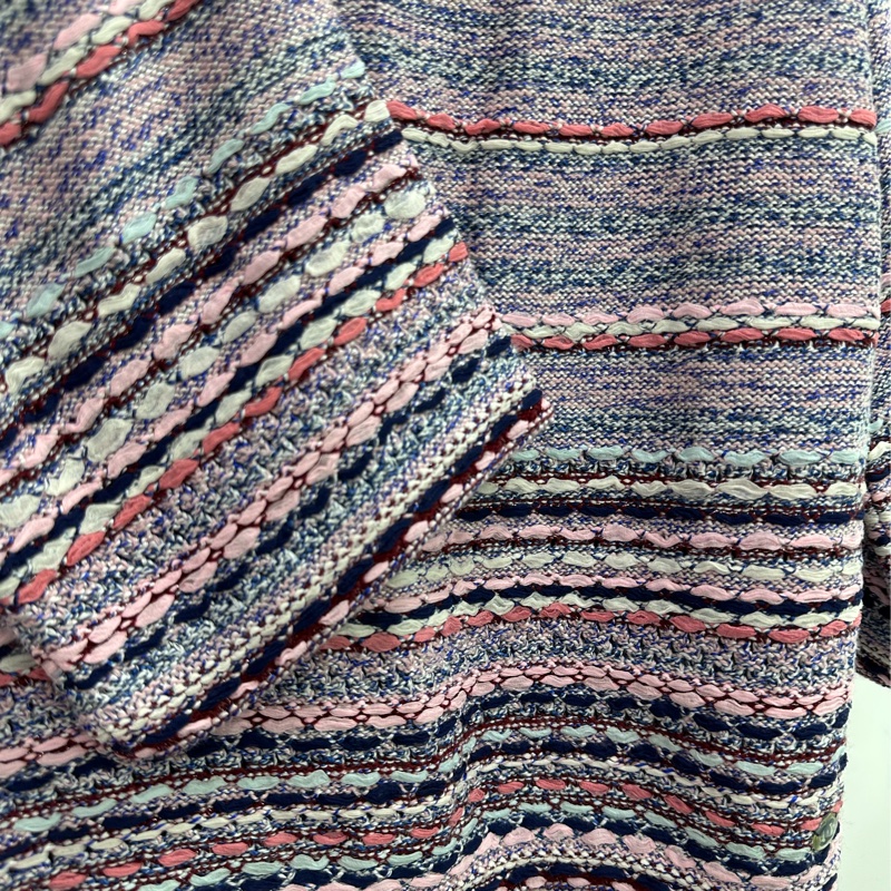 Chanel香奈兒粉紅條紋針織上衣 40碼-4