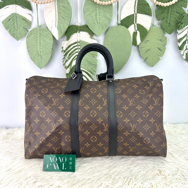 閑置品🌟LV KeepAll 45 老花拼黑色 手提單肩斜肩包-0