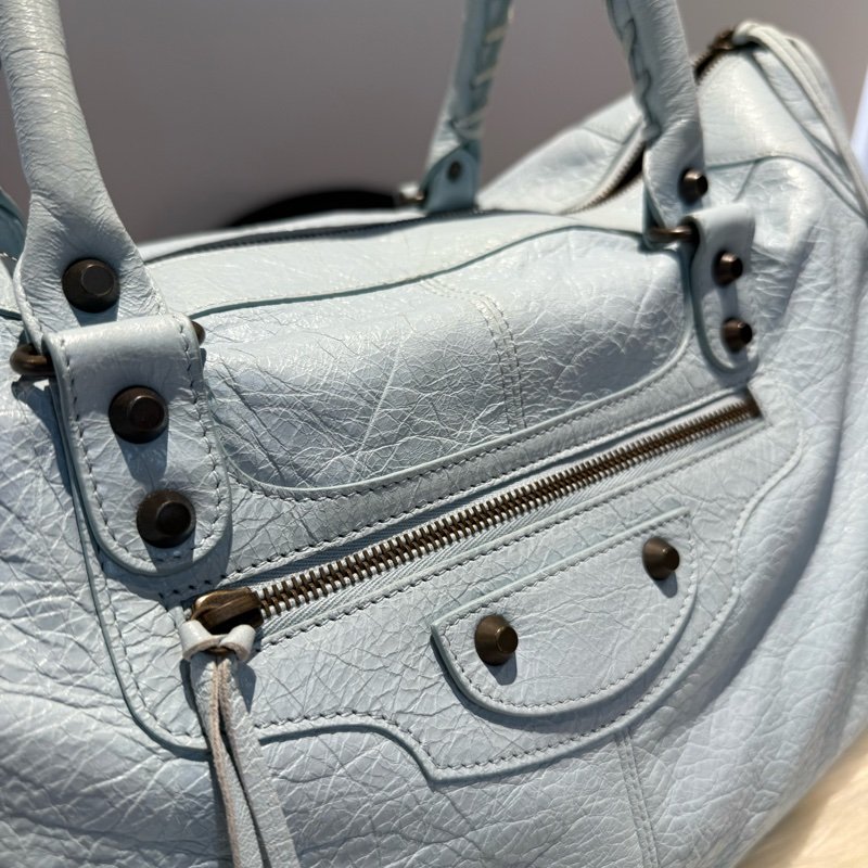 巴黎世家 work 機車包 包包藍-3