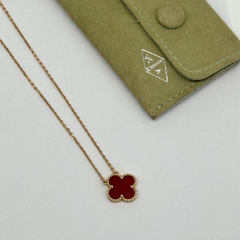 梵克雅寶VCA Vintage Alhambra吊墜 紅色紅玉髓中號項鍊 2022-5