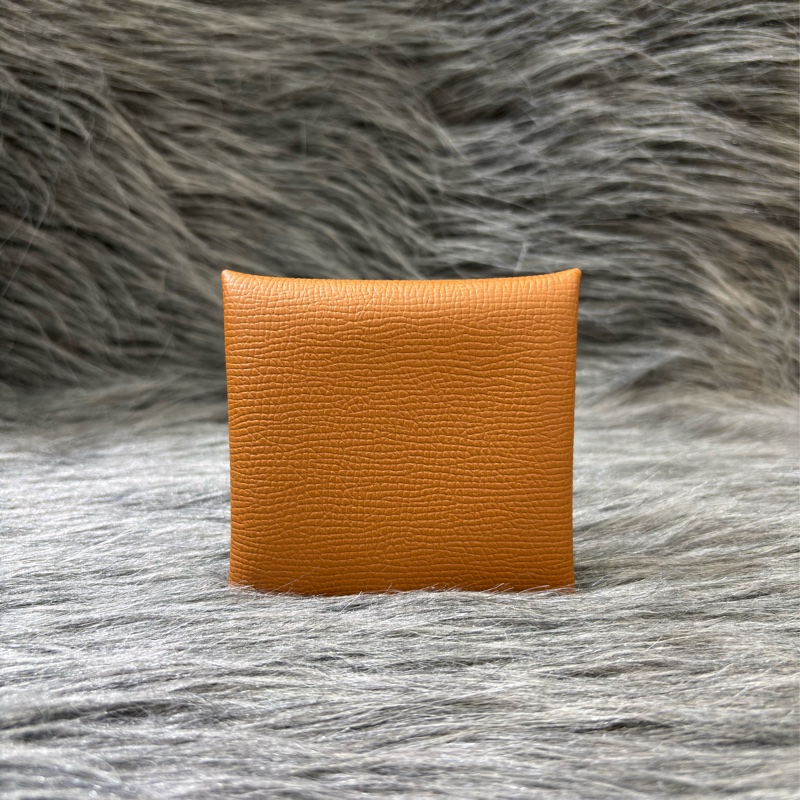 HERMES BASTIA EPSOM 焦糖色 麥穗金 大地色 牛皮 方型錢包 零錢包 硬幣包 零錢袋-1