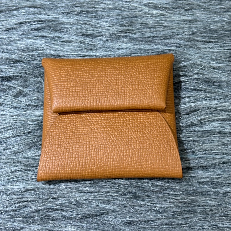 HERMES BASTIA EPSOM 焦糖色 麥穗金 大地色 牛皮 方型錢包 零錢包 硬幣包 零錢袋-2