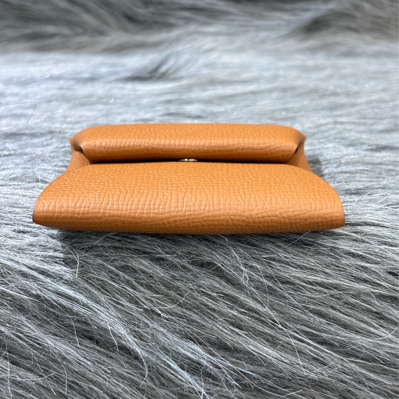 HERMES BASTIA EPSOM 焦糖色 麥穗金 大地色 牛皮 方型錢包 零錢包 硬幣包 零錢袋-3