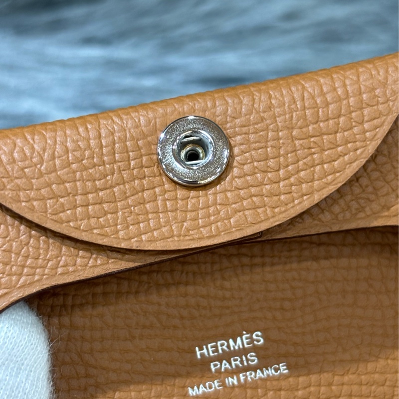 HERMES BASTIA EPSOM 焦糖色 麥穗金 大地色 牛皮 方型錢包 零錢包 硬幣包 零錢袋-11