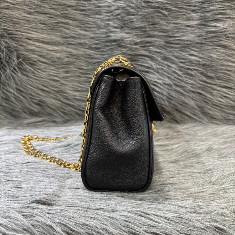 LV M48931 GERMAIN PM 黑色 牛皮 原花 壓紋 金鍊 肩背包 側背包 掀蓋包 下蓋包-2