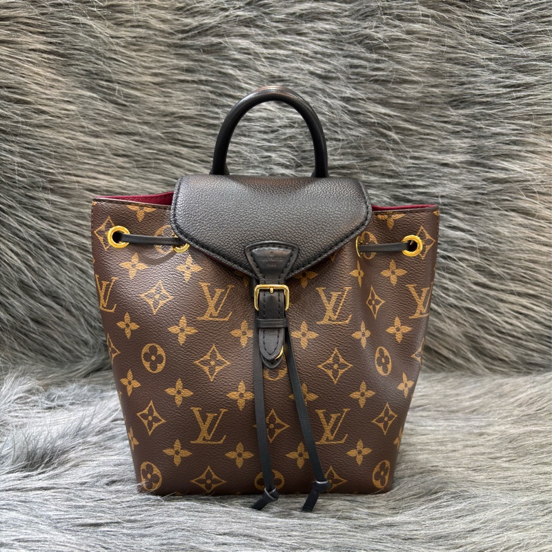 LV M45516 MONTSOURIS BB 黑 荔枝皮 原花 字紋 後背包 手提包 背包 肩背包 斜背包-1