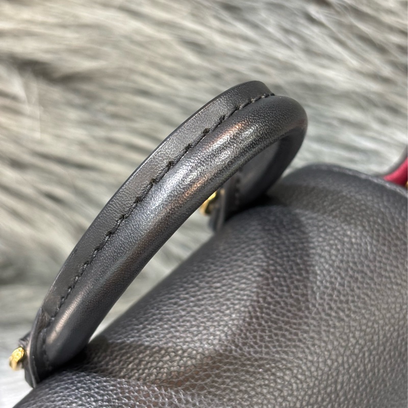 LV M45516 MONTSOURIS BB 黑 荔枝皮 原花 字紋 後背包 手提包 背包 肩背包 斜背包-17