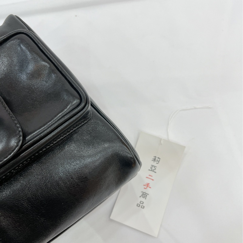 莉亞精品♡Gucci 竹節後背包 黑色 二手美包-8