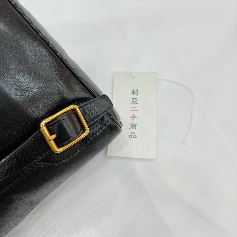 莉亞精品♡Gucci 竹節後背包 黑色 二手美包-11