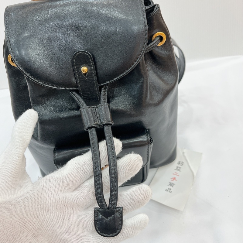 莉亞精品♡Gucci 竹節後背包 黑色 二手美包-16