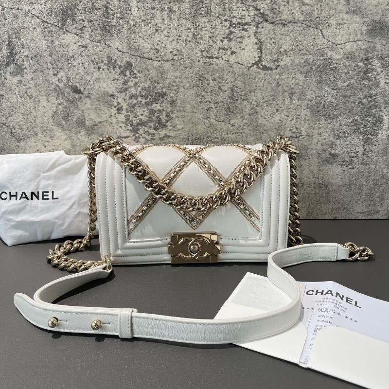 Chanel香奈兒 leboy 小號 限量款 白金包 肩背包 斜背包 有購鉦-0