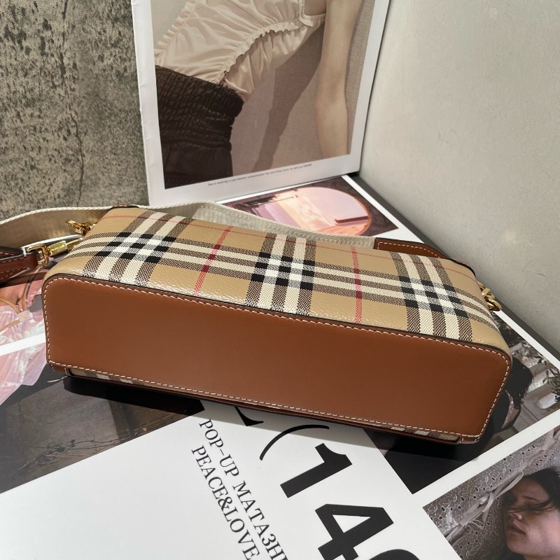 Burberry 新款復古格紋小包 手提包 肩背包 24*13.5 cm-5