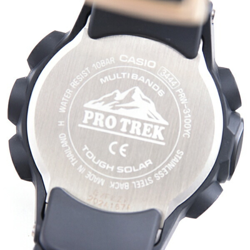 卡西歐男 Pro Trek Tough 太陽能手錶，橡膠錶帶，PRW-3100YC-2