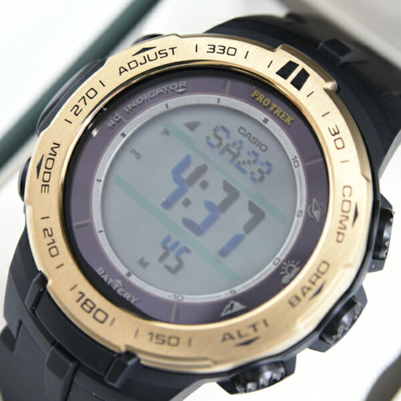 卡西歐男 Pro Trek Tough 太陽能手錶，橡膠錶帶，PRW-3100YC-7