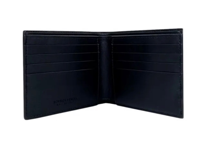 <全新>BOTTEGA VENETA 黑 牛皮 中格(八卡對開短夾)-4