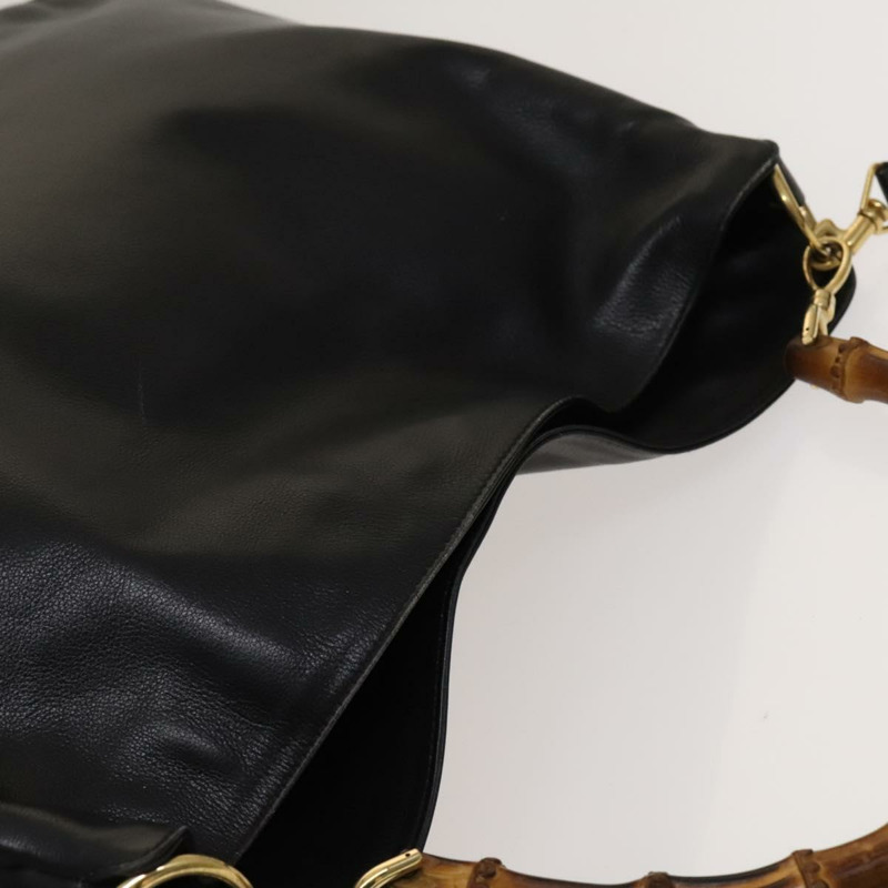 【日本直送】GUCCI 竹節手提包 皮革 2 款 黑色 金色 正品 ep9886-5