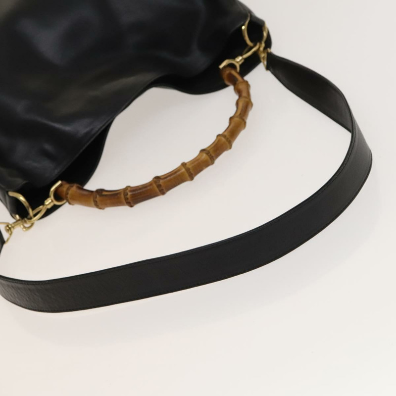 【日本直送】GUCCI 竹節手提包 皮革 2 款 黑色 金色 正品 ep9886-8