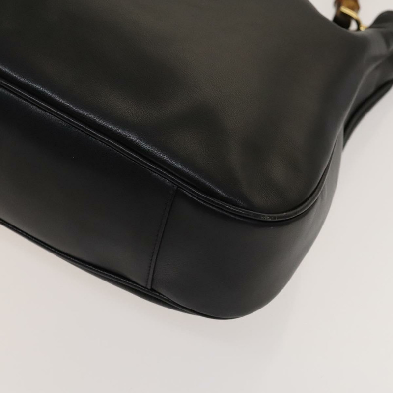 【日本直送】GUCCI 竹節手提包 皮革 2 款 黑色 金色 正品 ep9886-9
