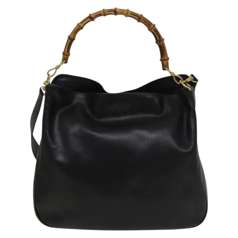 【日本直送】GUCCI 竹節手提包 皮革 2 款 黑色 金色 正品 ep9886-12