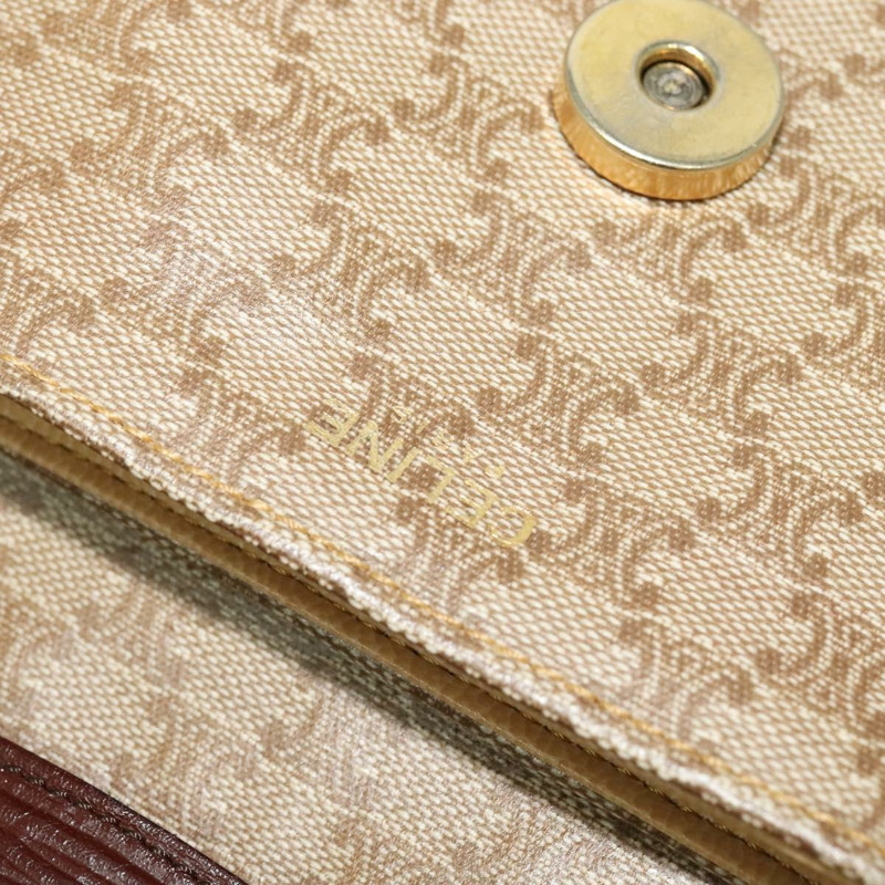 【日本直送】CELINE Macadam 帆布肩背包 米色金 正品 BA4671-9