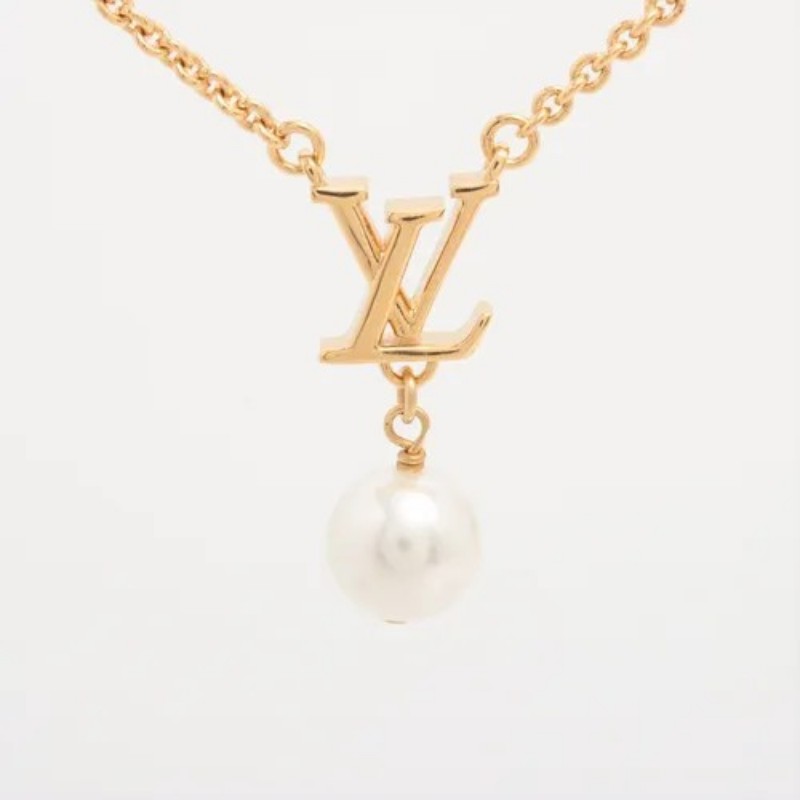 全新
LV Iconic Louisa 白色樹脂珍珠 可調節 項鍊 M01623-3